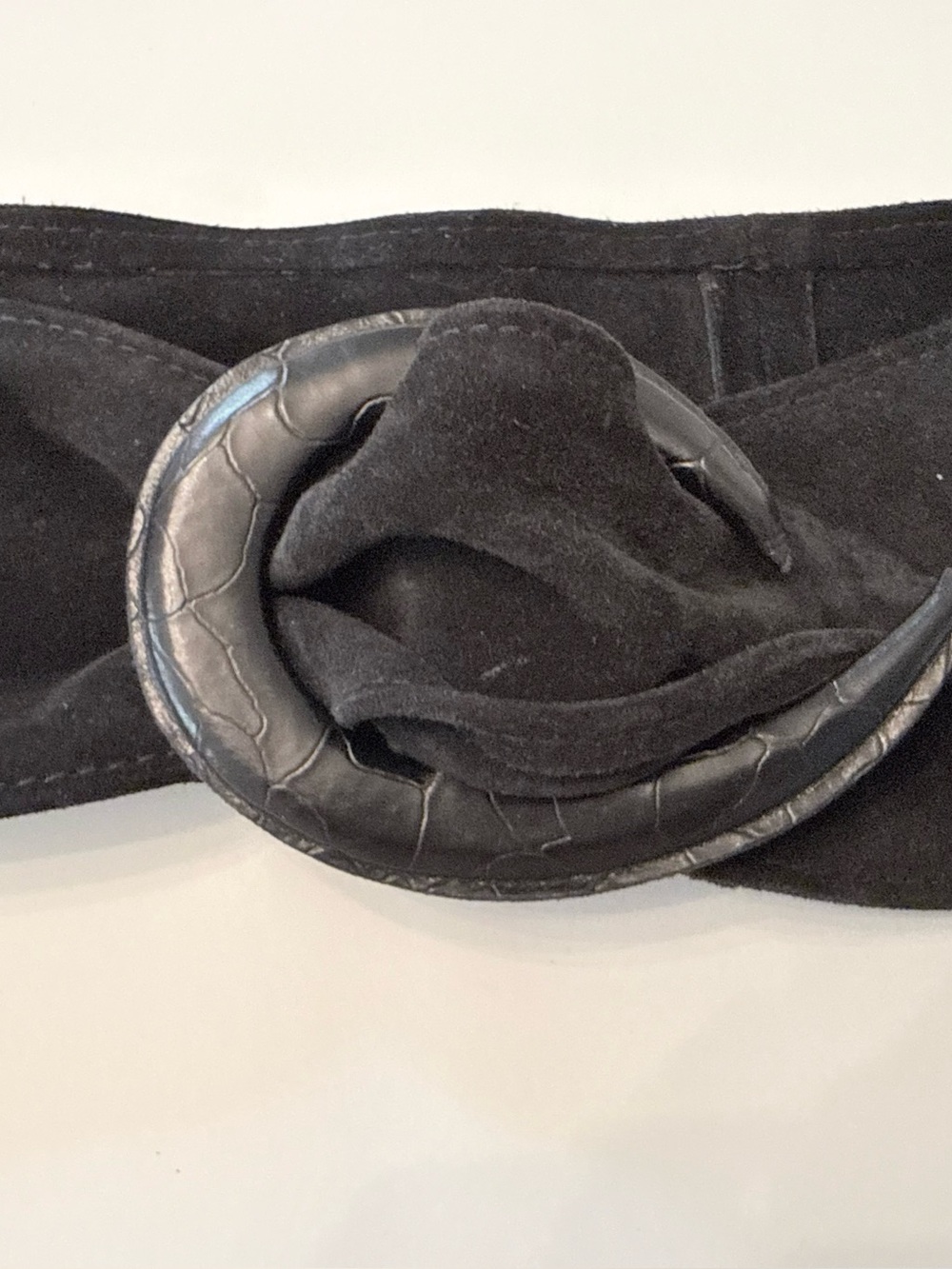 Vtg Suede Black Belt Size Small